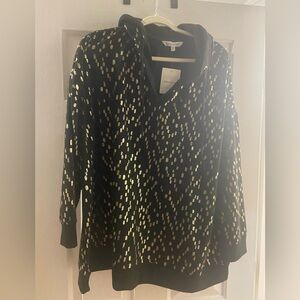 Unique!! Black Hoodie Gold details Emily Daniels NWT 3x